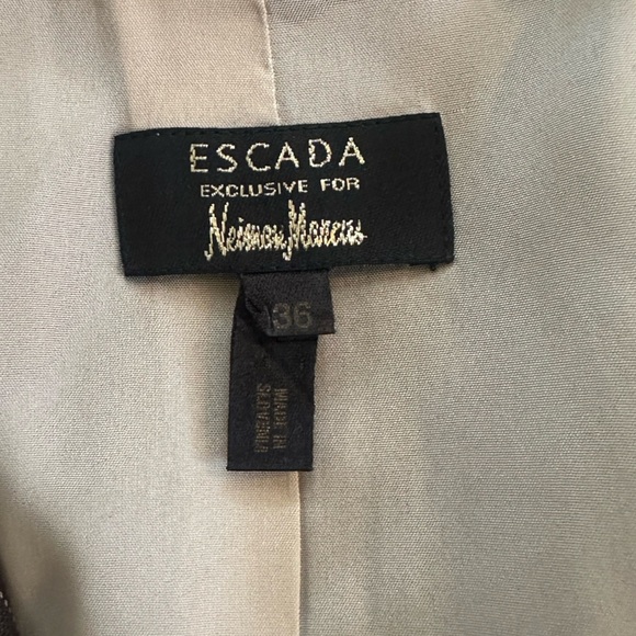 Escada Pinstripe Silk Wool Blazer S Tailored Minimalist Business Quiet Luxury - Picture 10 of 11